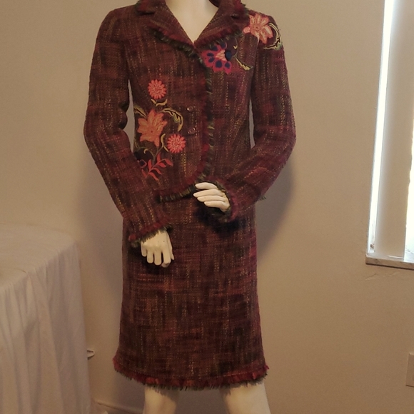 EUC Vintage early 90s "Jon" by Teri Jon Embellished Wool Blend Suit - Picture 1 of 8